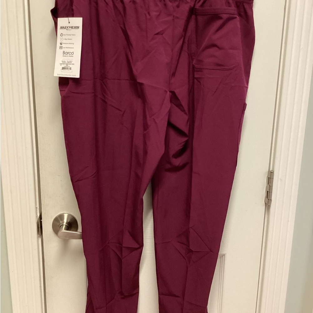 Skechers Barco women’s Srub XL petite pants wine career nurse professional - Picture 3 of 7